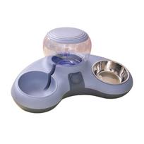 Automatic Water Dispenser Dogs Bowl Large Capacity Pet Slow Feeding Bowl Dogs Food Drinking Bowl Clear Feeding Bowl gray