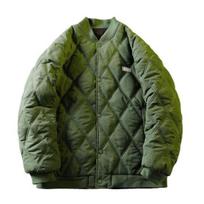 Yousheng Men's Bomber Jacket Quilted Varsity Baseball Jacket Winter Warm Padded Coat Casual Loose Fit Outwear for Daily Street Work XL black