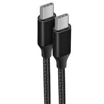 USB-C to USB-C Cable Fast Charging 3A for Samsung Galaxy A56 A55 A54 A53 A52 4G-5G A52s A34 A33 A32 - Braided Nylon 1M Black