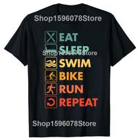 Novelty Swim Bike Run Triathlon T Shirt Graphic Cotton Streetwear Short Sleeve Birthday Gifts Summer Style Tshirt Unisexs Clothing 4XL black