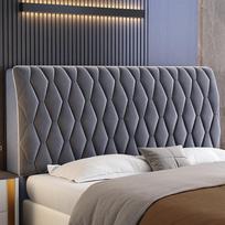 Elastinis, apsaugantis nuo smūgių, dulkių, lovos galvūgalio užvalkalas – storas, minkštas, kvėpuojantis ir modernus 160*65cm pilka
