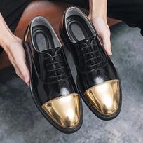 Men’s Derby Retro Black Gold Silver Leather Oxfords Dress Shoes Formal Office Business Shoes Tuxedo Wedding Shoes Plus Size EU: 45
