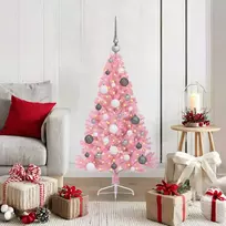 Dirbtinis prieššventinis eglutė su šviesomis Rožinė 120 cm PVC