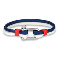 Navy Sport Camping Paracord Survival Bracelet Men Women With Stainless Steel U-Shape Shackle Buckle Nautical Jewelry Gifts white