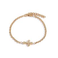 Personalized Retro Style Diamond Bracelet Female Ins Style Fashion Niche Hip Hop Versatile Fashion Couple Jewelry beige