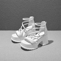 Street Style Summers Women Sandals Fashion Open Toe Ladies Platform Thick Heel Party Dress Sandalias 39 gray