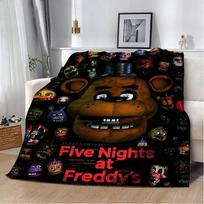 Animacinis „Five Nights at Freddys“ spausdintas pledas, minkštas, patogus, šiltas, namams, kelionėms ir gimtadienio dovanoms Size: 75*100cm, Weight: 230 GSM gray