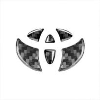 Carbon fiber Car Steering Wheel Sticker Emblem Badge Decoration Decals For Toyota Prius Corolla Rav4 Yaris Verso Camry Accessory QV7 black