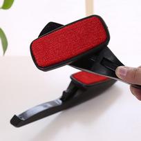 Rotatable Lint & Hair Remover Brush for Clothes and Coats red