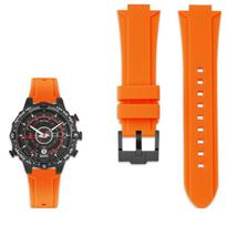 Klasikinė aukštos kokybės guminė laikrodžio apyrankė timex WATCH T2N720 T2N721 TW2T76300 serijoms, vandeniui atspari silikoninė sportinė apyrankė 24*16mm 24-16mm orange