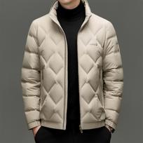 Men's 90% White Duck Down Lightweight Winter Jacket 2025 - Simple, Versatile, High-Quality Outerwear Extra Large black
