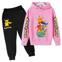 Vaikams Laisvalaikio Anime Pikachus Gobtuvėlio Rinkinys Pavasaris Ruduo 3-14 Metų Berniukų Drabužiai Mergaitėms 150cm pink