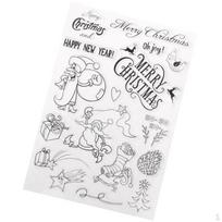 Christmas Themes Clear Stamps Silicone Sheet Cling Seal used Making Photo Decor Craft
