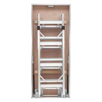 Aluminum Attic Ladder, Fits 299-314 cm/233.5-299 cm Ceiling Height, 1372 x 572 mm Opening, 170 kg Load Capacity, Multi-Purpose Foldable Lightweight &