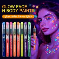 Luminous Multi-Color Face & Body Painting Marker Pen for Festivals & Halloween Soft Tip