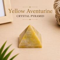 Yellow Aventurine Crystal Pyramid (10-20 Gm) | Negative Energy Remover | Ideal for Vastu, Reiki & Meditation | Decorative Healing Crystal Stone f beige