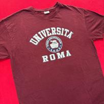 VINTAGE STYLE Infinity Universita Roma T-Shirt Mens XXL Burgundy Maroon Graphic Unisex T-Shirt S brown