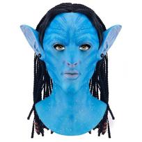 Šviečianti Avataro galvos apdangalo Helovino kaukė Puikiai tinka Cosplay ir Karnavalams Woman blue