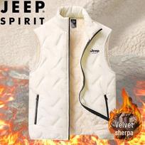 JEEP SPIRIT Men's Casual Sleeveless Padded Vest L chaki