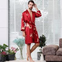 Šilko imitacijos poros kimono ir chalatų rinkinys vyrams 4XL gray