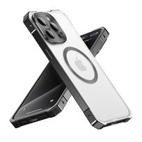 Magnetinis aliuminio lydinio metalinis rėmelis dėklas, skirtas iPhone 15 16 17 Pro Max, matinis skaidrus, su Magsafe belaidžiu įkrovimu, atsparus smūgiams dangtelis For iPhone 15