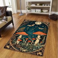 Vibrant Red Mushroom Pattern Carpet for Living Room Decor Whimsical Nonslip Soft  Mat Kitchen Coffee Table Floor Mat Washable 50X80CM