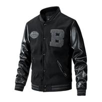 Men's Sports Jacket Baseball Collar European and American Fashion Trend Outerwear Men's Clothing M black