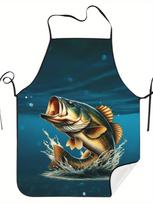 A big fish apron, suitable for handicrafts, baking and kitchen cleaning, is a perfect holiday gift for family and friends. 38x47cm black