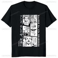 New Japan Anime Record of Ragnarok Buddha Print Male T-shirt Short Sleeve T Shirts Harajuku Men Clothing Streetwear Tee XXXXL gray