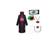 Anime Party Cosplay Costume Akatsuki Uchiha Tobi Kids Pain Deidara Fancy Halloween Suit Cool Outfit Zipper Coat L black