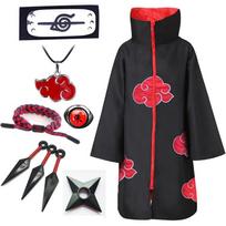 Anime Party Cosplay Costume Akatsuki Uchiha Tobi Kids Pain Deidara Fancy Halloween Suit Cool Outfit Zipper Coat XXL black