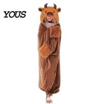 Women Warm Pajamas Animal Wearable Blanket Hoodie for Women, Oversized Flannel Sweatshirt Sleepwear Blanket, Button-Up Cosplay Cape Winter Cozy D