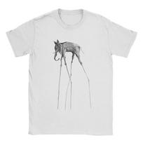 Juokingi Salvadoro Dali dramblio marškinėliai vyrams, apvalia iškirpte, grynos medvilnės marškinėliai, siurrealistinio meno marškinėliai trumpomis rankovėmis, 4XL 5XL 6XL drabužiai S gray