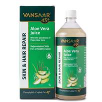 Vansaar Aloe Vera Juice - 1L | For Glowing Skin & Healthy Hair | 100% Natural, Cold Pressed with Pulp