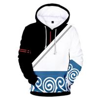 Anime GINTAMA Sakata Gintoki Hoody Ruduo Žiema Stori Hoody Sidabrinė Siela Su Gobtuvu Striukė Vyrams/Moterims Laisvalaikio Megztinis 3XL black