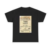 Thin Lizzy Concert Ticket Tee | Vintage Band Poster Rock Shirt M beige