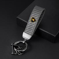Anglies pluošto Automobilio Raktų pakabukas Raktų žiedas Metalas Oda Lamborghini LP570 LP610 Urus LP700 LP770 Gallardo Aventador Priedas gray