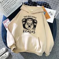 Australia Koala hoodies women Fleece aesthetic sweat y2k Hooded Shirt Hood women gothic tracksuit Unisex 3XL gray