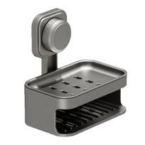 Muilinė su siurbtuku ir drenažo skylėmis, dvisluoksnė, montuojama ant sienos, savaime gray