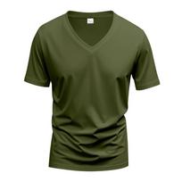 Men American Style V Neck Quick Dry Breathable Casual Sports Short Sleeve T Shirt Men XL gray