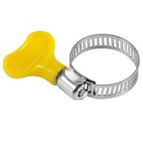 American Style Stainless Steel Gas Pipe Hose Clamp with Handle Diameter 8-12 yellow