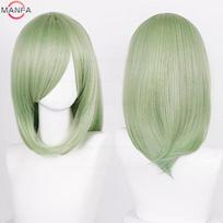 40cm Vidutinio ilgio Pagrindinės Anime Cosplay Perukai Kirpčiukai Šviesūs Juodi Balti Raudoni Rožiniai Žali Rudi Auksiniai Mėlyni Karščiui Atsparūs Sintetiniai Plaukai Perukai beige