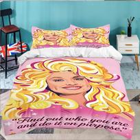 Dolly-Parton Leopard Print 3pcs Bedding Set,Including 1pc Duvet Cover And 2pcs Pillowcases Perfect Gift for Christmas,Ideal for Bedroom, Dormitory 135cmx200cm