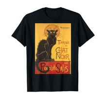 Le Chat Noir Juoda Katė Steinlen Marškinėliai Juodi S yellow