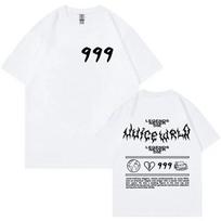 „Rapper Juice Wrld 999 2023“ grafiniai marškinėliai unisex, madingi medvilniniai dideli marškinėliai, hiphopo vintažiniai gotikiniai marškinėliai gatvės stiliui L white