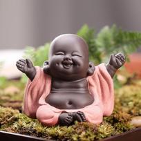 Creative Wealth Attracting Maitreya Buddha Tea Accessories China Premium Ceramic Figurine Perfect for Tea Lovers And Decorations black