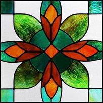 Frosted Window Film Stained Glass Decals Art Deco Design Flower Static Cling Sticker Removable Home Decor UV Blocking (as the picture,30X30cm)