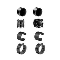 1-10 porų vyriškų auskarų be skylučių magnetiniai cirkonio nerūdijančio plieno netikri auskarai unisex prisegami auskarai be pirsingo black
