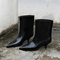 Fashion Sexy Pointed Toe High Heels High Boots Women Ankle Boots Dress Party Shoes Designer 2025 Brand New Winter Chelsea Pumps Mujer 35 black
