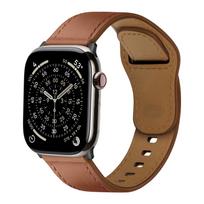 Genuine Leather Strap For Apple Watch bands 44mm 45mm 40mm 41mm 42mm 46mm Bracelet Correa iWatch Series 11 10 9 6 SE 7 8 ultra 3 42 44 45 49 S10-46mm brown